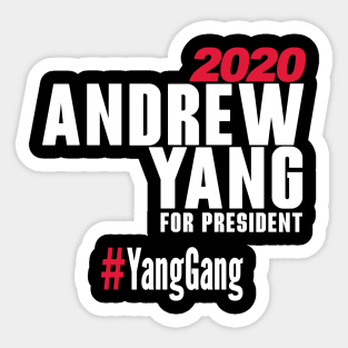 Andrew Yang For President T-Shirt #YangGang 2020 (White) Sticker